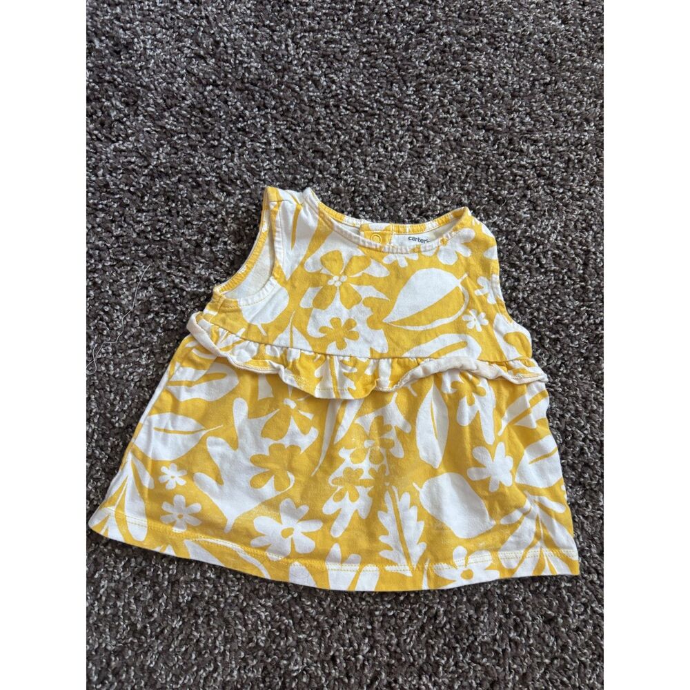 Carter’s Baby Girl Yellow Floral Ruffle Dress 9 Months